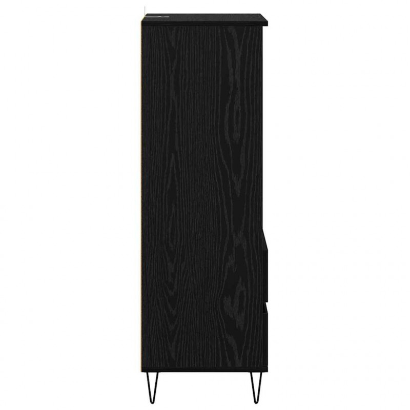 Highboard Czarny Dąb 40 x 36 x 110 cm Materiał drewnopochodny