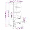 Highboard Czarny Dąb 40 x 36 x 110 cm Materiał drewnopochodny
