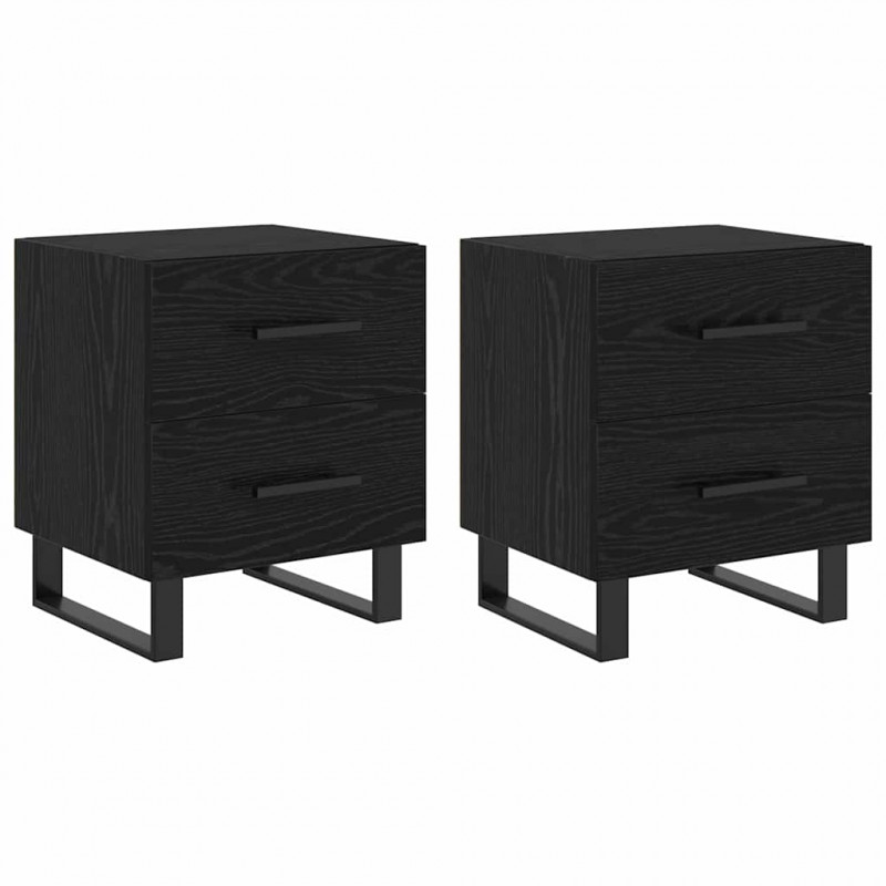 Szafka Nocna z szufladą 2 pcs Czarny Dąb 40 x 35 x 47,5 cm
