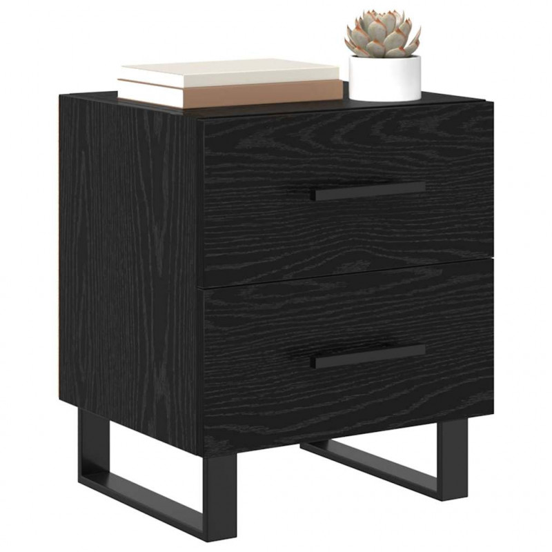 Szafka Nocna z szufladą 2 pcs Czarny Dąb 40 x 35 x 47,5 cm