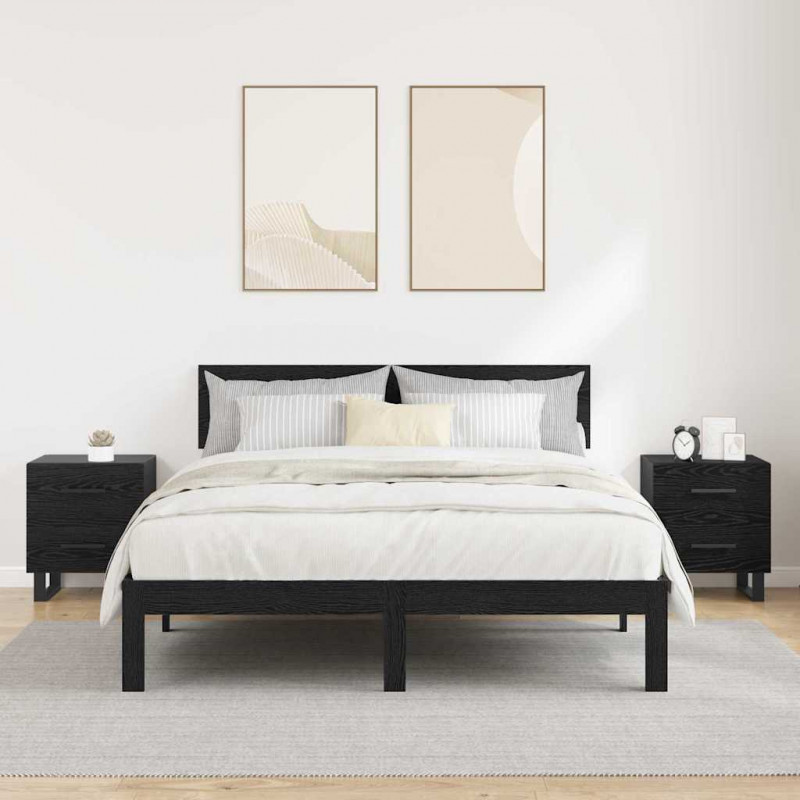 Szafka Nocna z szufladą 2 pcs Czarny Dąb 40 x 35 x 47,5 cm