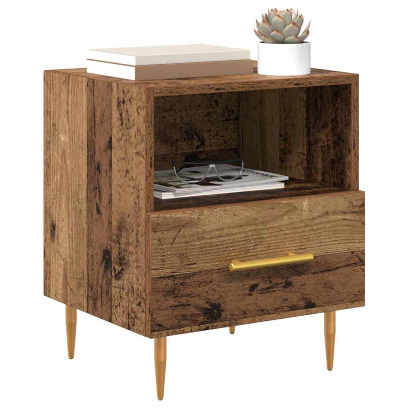 Stolik nocny Brązowy 40 x 35 x 47,5 cm Materiał drewnopochodny