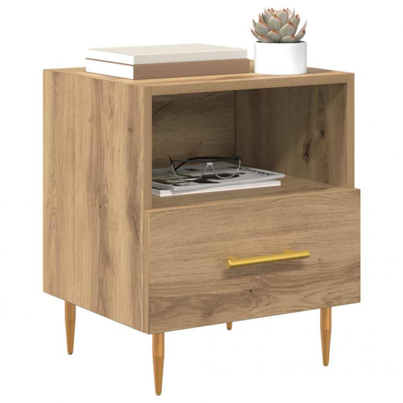 Stolik nocny Brązowy 40 x 35 x 47,5 cm Materiał drewnopochodny
