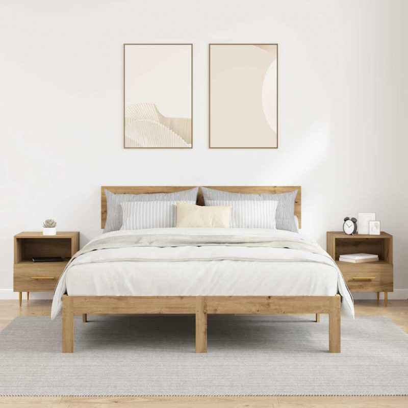 Stolik nocny z szufladą 2 pcs Brązowy 40 x 35 x 47,5 cm