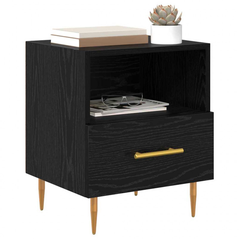 Stolik nocny Czarny 40 x 35 x 47,5 cm Materiał drewnopochodny