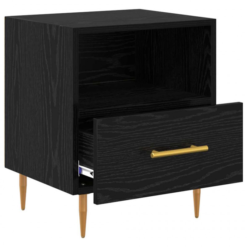 Stolik nocny Czarny 40 x 35 x 47,5 cm Materiał drewnopochodny