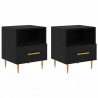 Stolik nocny z szufladą 2 pcs Czarny 40 x 35 x 47,5 cm