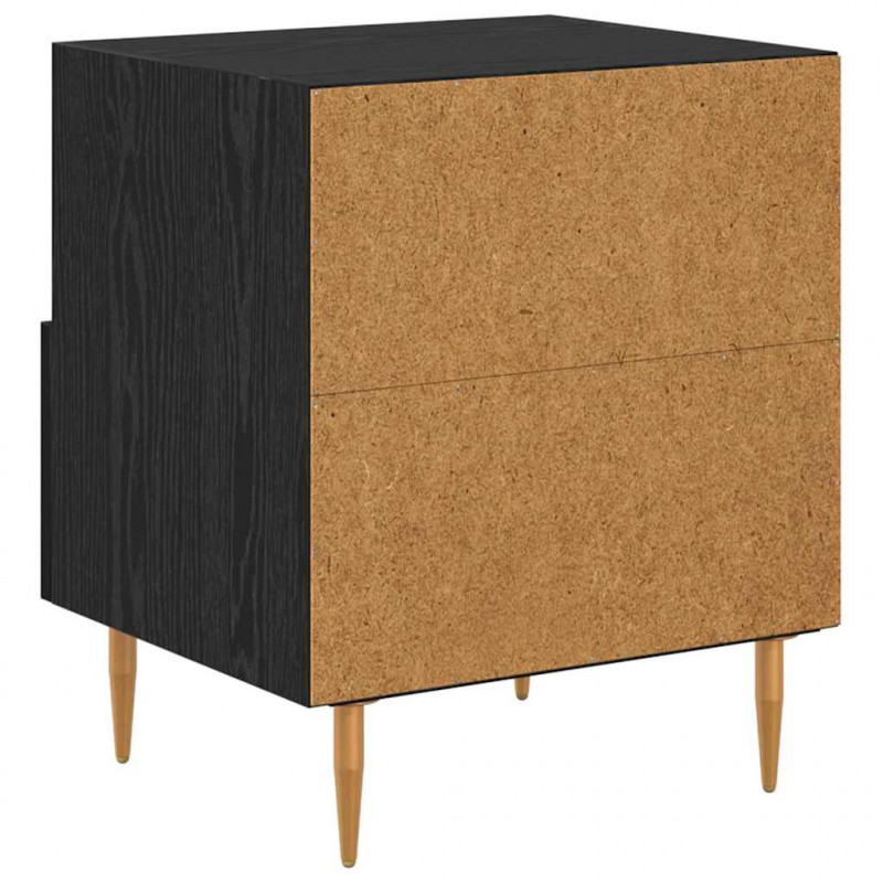 Stolik nocny z szufladą 2 pcs Czarny 40 x 35 x 47,5 cm