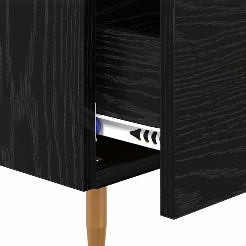 Stolik nocny z szufladą 2 pcs Czarny 40 x 35 x 47,5 cm