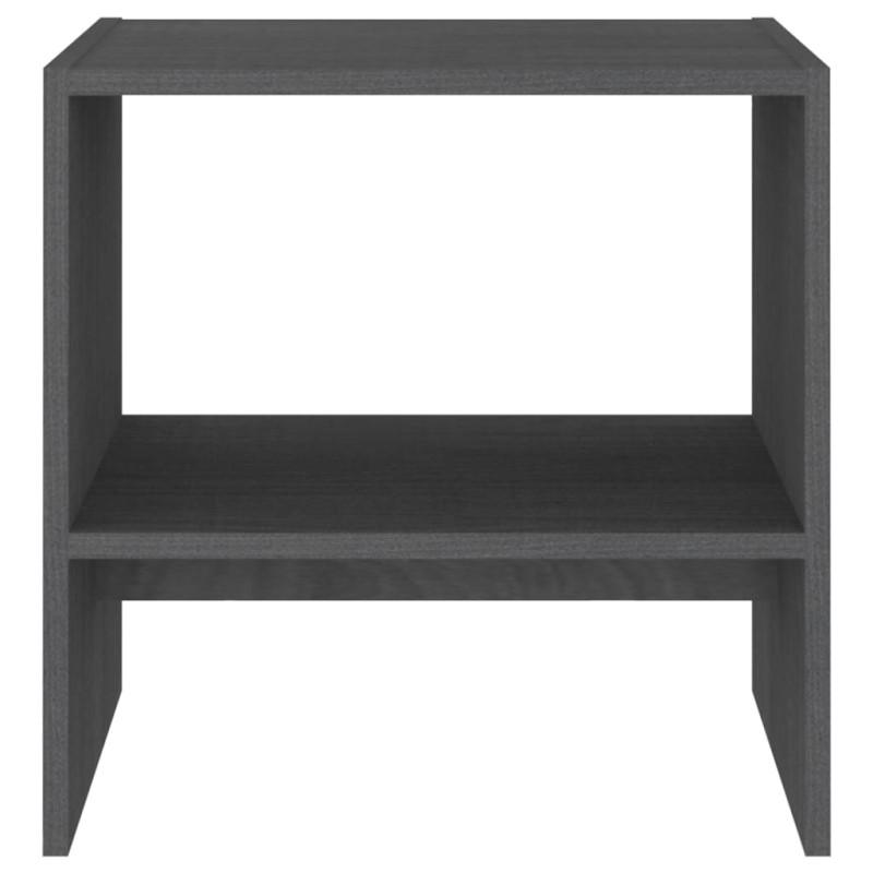Szafki nocne, 2 szt., szare, 40x30,5x40 cm, lite drewno sosnowe