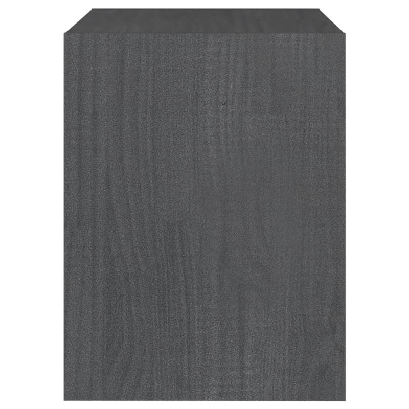 Szafki nocne, 2 szt., szare, 40x30,5x40 cm, lite drewno sosnowe