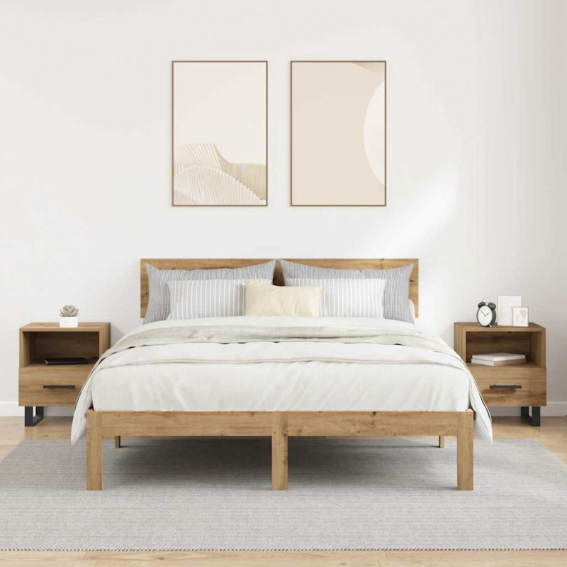 Szafka Nocna 2 pcs Dąb rzemieślniczy 40 x 35 x 47,5 cm