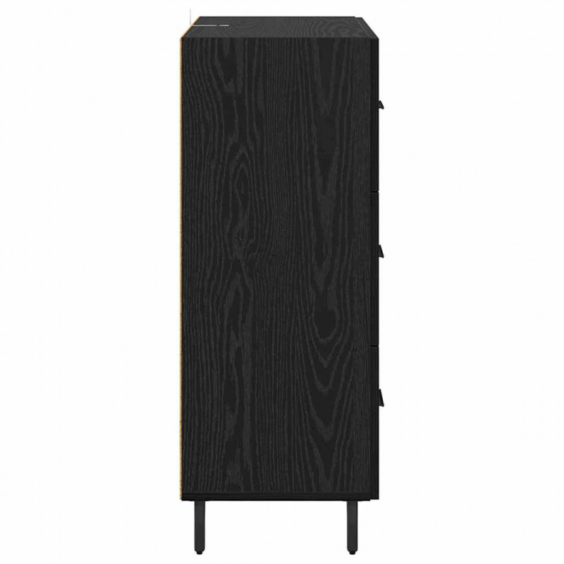 Bufet Czarny Dąb 69,5 x 34 x 90 cm Drewno inżynieryjne i żelazo