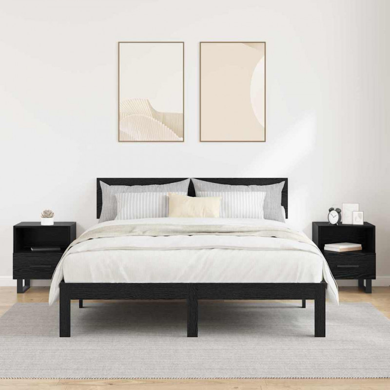 Szafka Nocna z szufladą 2 pcs Czarny Dąb 40 x 35 x 47,5 cm