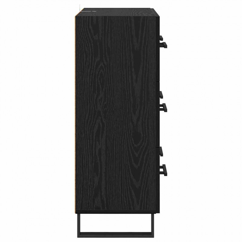 Bufet Czarny Dąb 69,5 x 34 x 90 cm Drewno inżynieryjne i żelazo