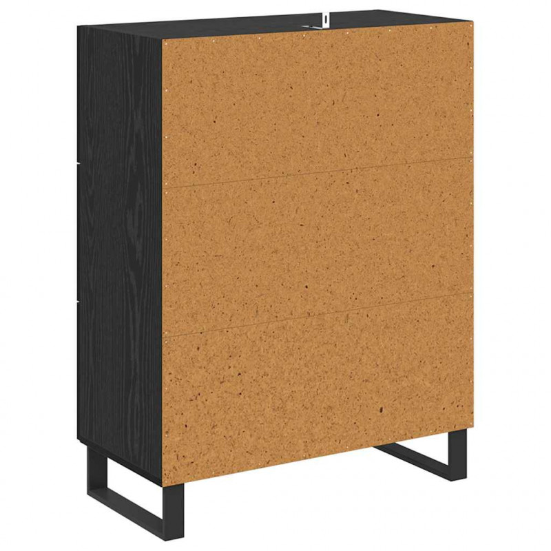 Bufet Czarny Dąb 69,5 x 34 x 90 cm Drewno inżynieryjne i żelazo