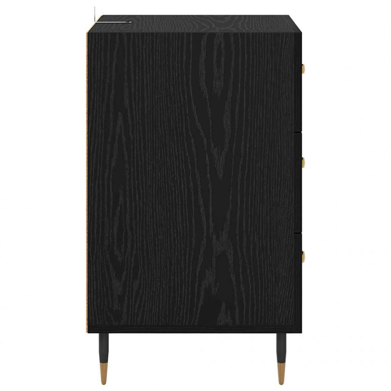 Szafka Nocna Czarny Dąb 40 x 40 x 66 cm Materiał drewnopochodny