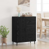 Bufet Czarny Dąb 69,5 x 34 x 90 cm Drewno inżynieryjne i żelazo