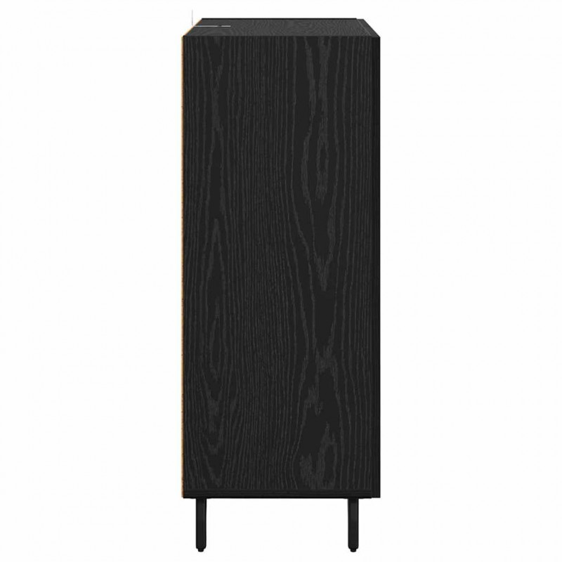 Bufet Czarny Dąb 69,5 x 34 x 90 cm Drewno inżynieryjne i żelazo