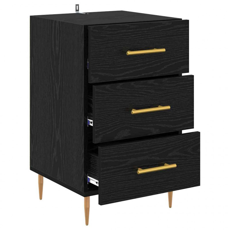 Szafka Nocna Czarny Dąb 40 x 40 x 66 cm Materiał drewnopochodny