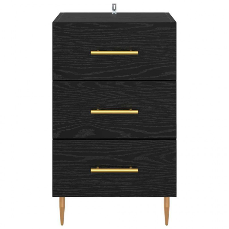 Szafka Nocna Czarny Dąb 40 x 40 x 66 cm Materiał drewnopochodny
