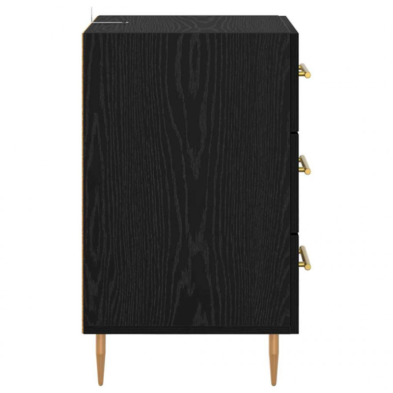 Szafka Nocna Czarny Dąb 40 x 40 x 66 cm Materiał drewnopochodny