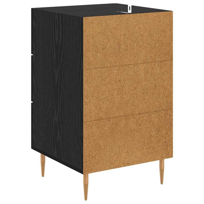 Szafka Nocna Czarny Dąb 40 x 40 x 66 cm Materiał drewnopochodny