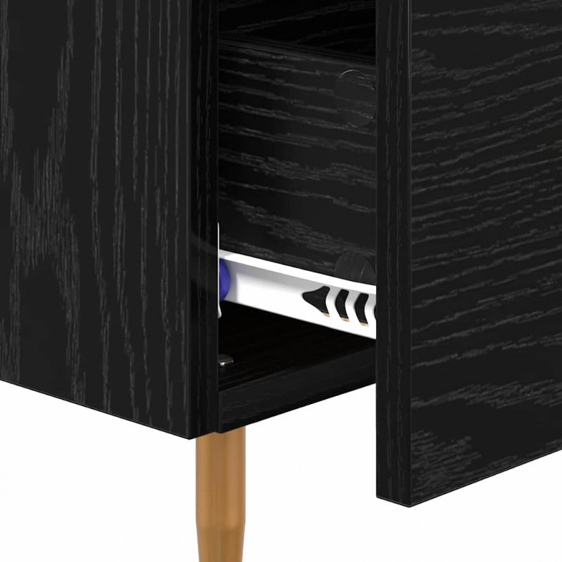 Szafka Nocna Czarny Dąb 40 x 40 x 66 cm Materiał drewnopochodny