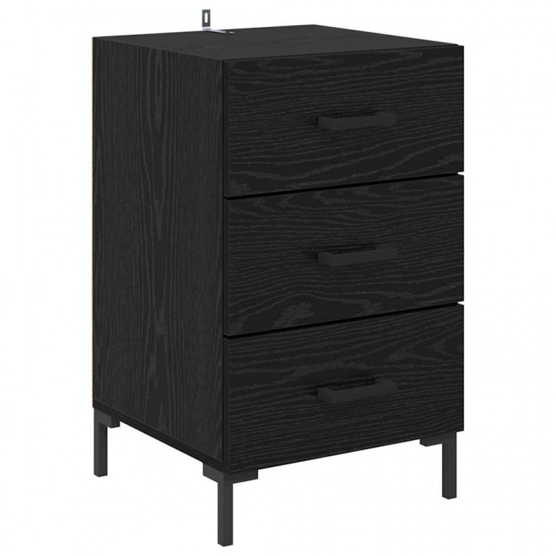 Szafka Nocna Czarny Dąb 40 x 40 x 66 cm Materiał drewnopochodny