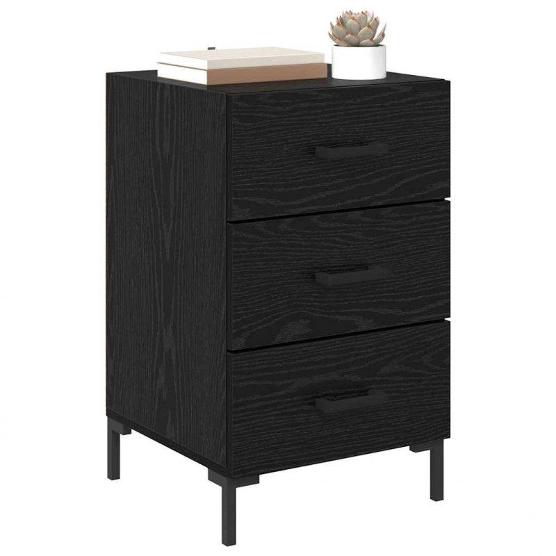 Szafka Nocna Czarny Dąb 40 x 40 x 66 cm Materiał drewnopochodny