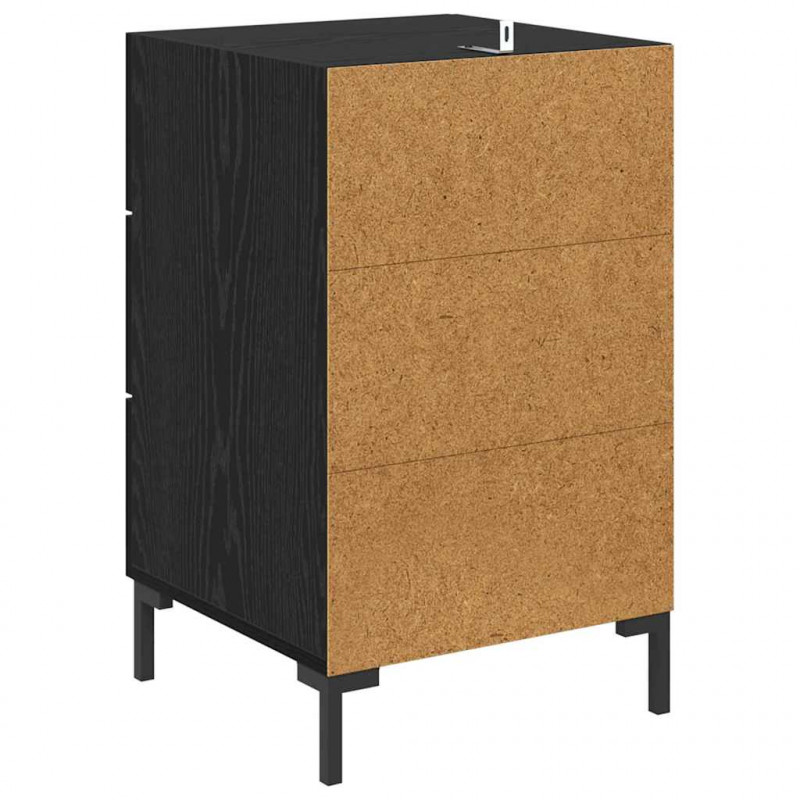 Szafka Nocna Czarny Dąb 40 x 40 x 66 cm Materiał drewnopochodny
