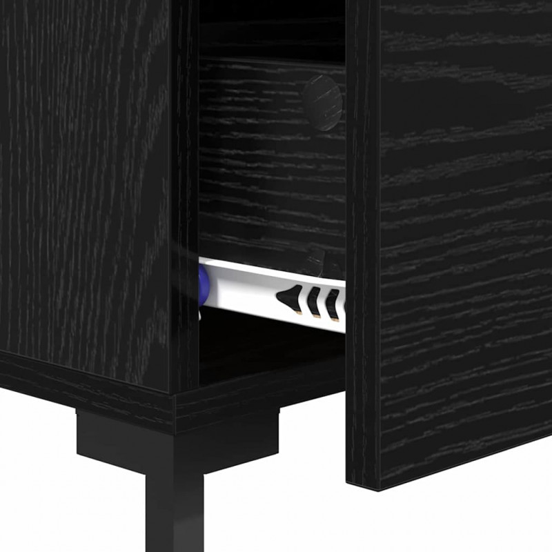 Szafka Nocna Czarny Dąb 40 x 40 x 66 cm Materiał drewnopochodny