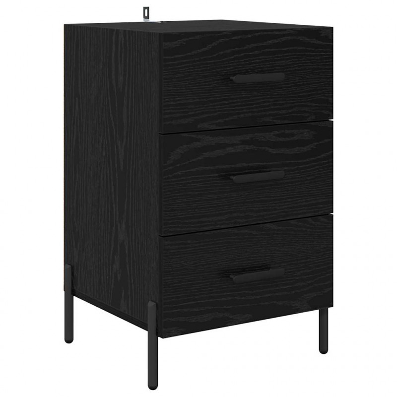 Szafka Nocna Czarny Dąb 40 x 40 x 66 cm Materiał drewnopochodny