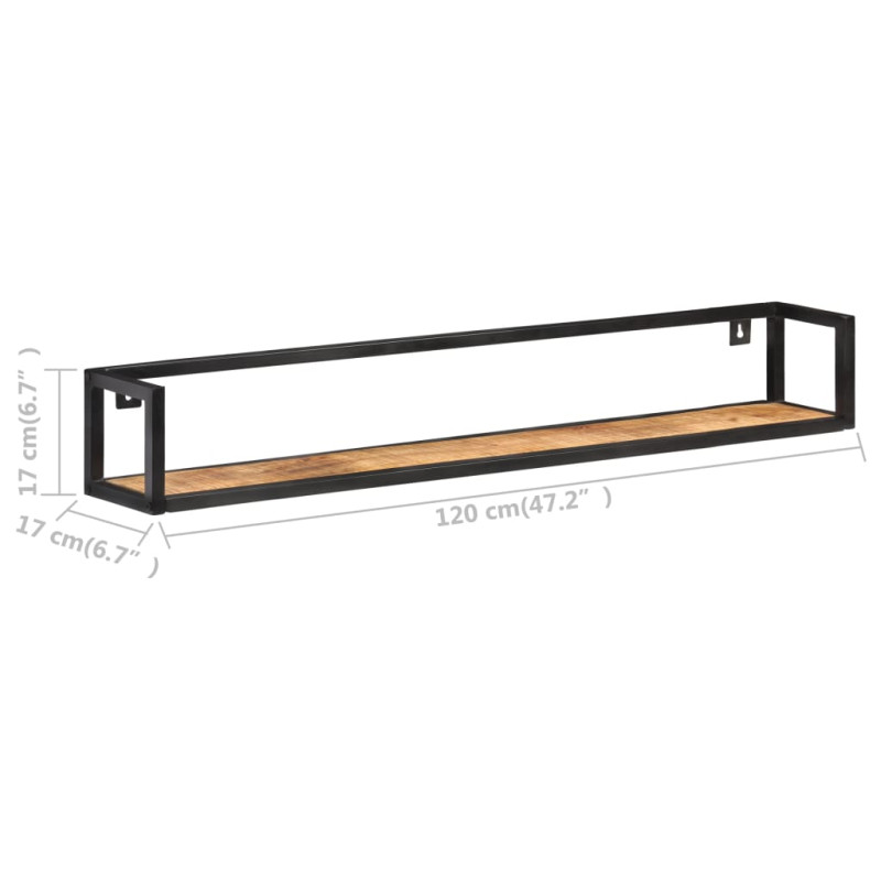 Półki ścienne, 2 szt., 120 cm, surowe drewno mango