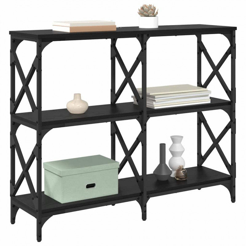 Konsola Czarny Dąb 100 x 28 x 80,5 cm Materiał drewnopochodny