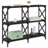 Konsola Czarny Dąb 100 x 28 x 80,5 cm Materiał drewnopochodny