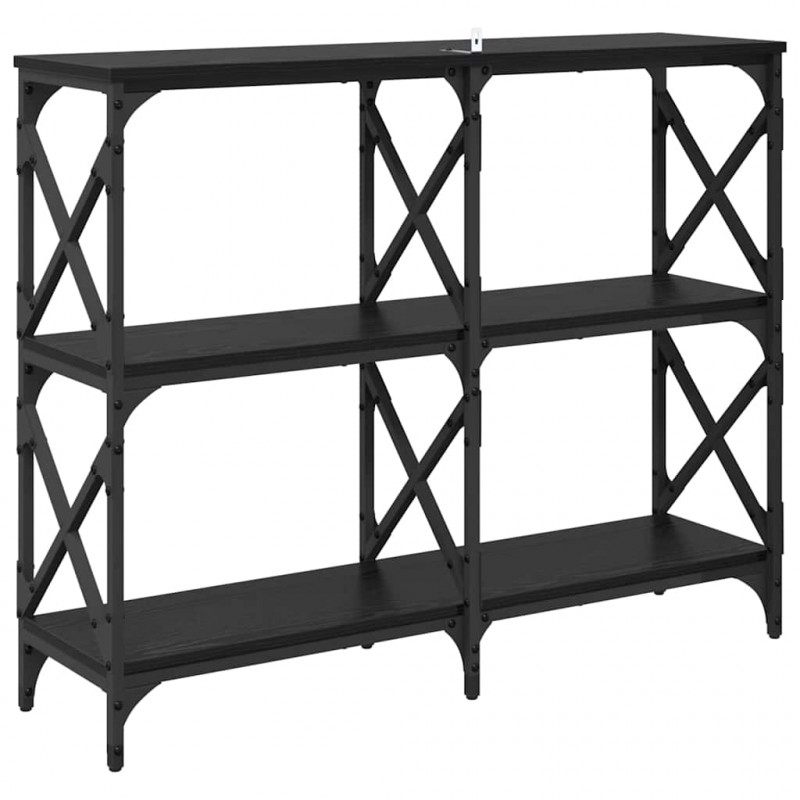 Konsola Czarny Dąb 100 x 28 x 80,5 cm Materiał drewnopochodny
