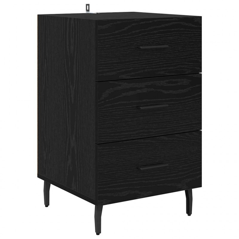 Szafka Nocna Czarny Dąb 40 x 40 x 66 cm Materiał drewnopochodny