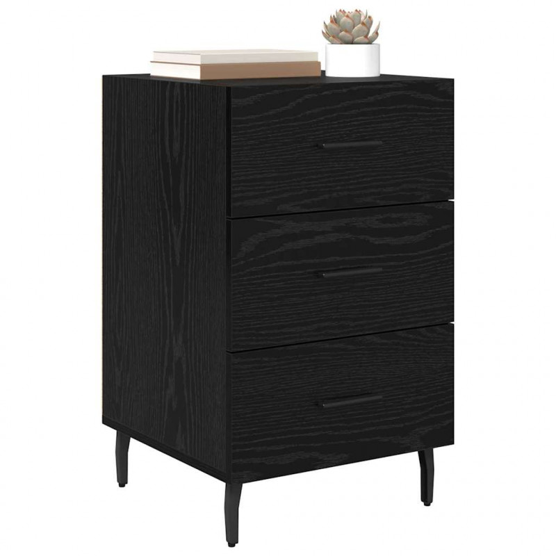 Szafka Nocna Czarny Dąb 40 x 40 x 66 cm Materiał drewnopochodny