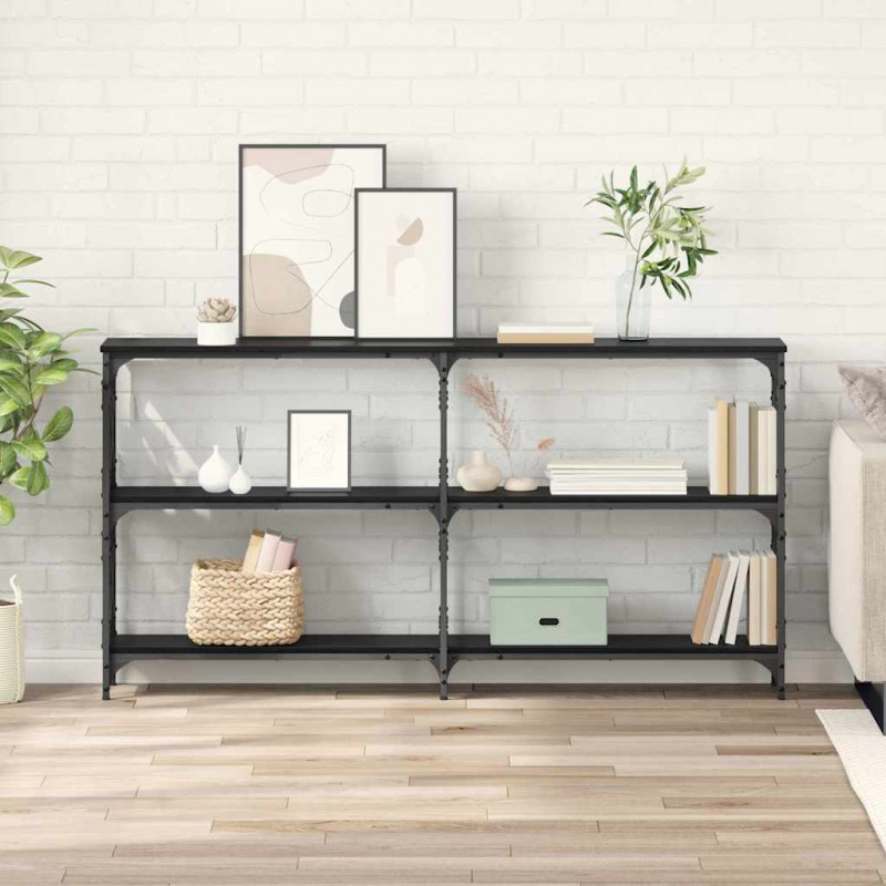Konsola Czarny Dąb 156 x 28 x 80,5 cm Materiał drewnopochodny
