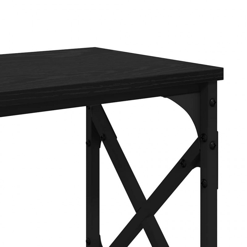 Konsola Czarny Dąb 156 x 28 x 80,5 cm Materiał drewnopochodny