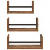 Zestaw półek ściennych z półką 3 pcs Stare drewno 40x16x14cm