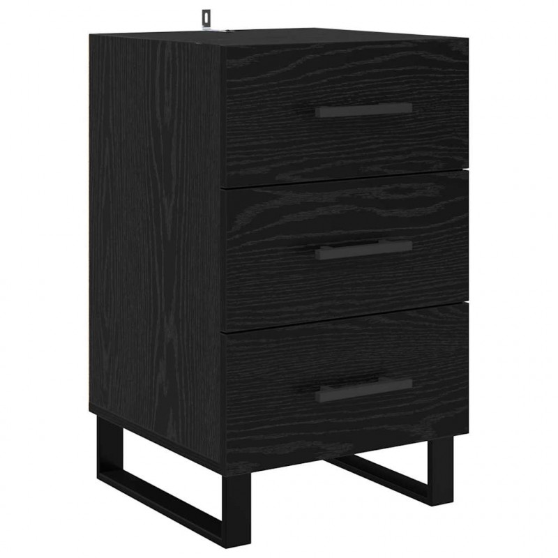 Szafka Nocna Czarny Dąb 40 x 40 x 66 cm Materiał drewnopochodny
