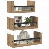 Zestaw półek ściennych 3 pcs Dąb rzemieślniczy 40x16x14cm