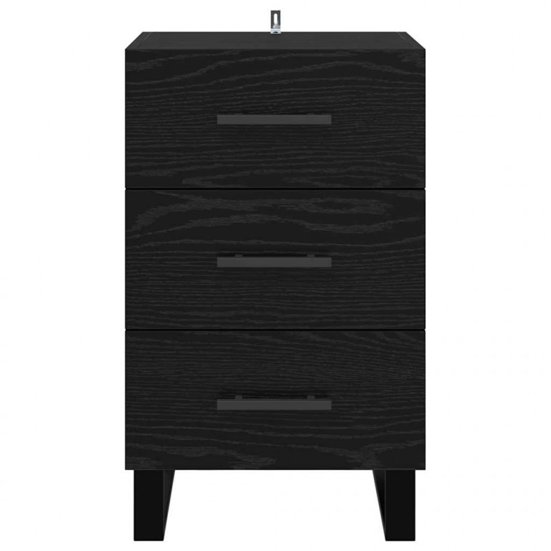 Szafka Nocna Czarny Dąb 40 x 40 x 66 cm Materiał drewnopochodny