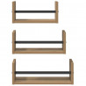 Zestaw półek ściennych 3 pcs Dąb rzemieślniczy 40x16x14cm