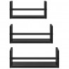 Zestaw półek ściennych z półką 3 pcs Czarny Dąb 40x16x14cm
