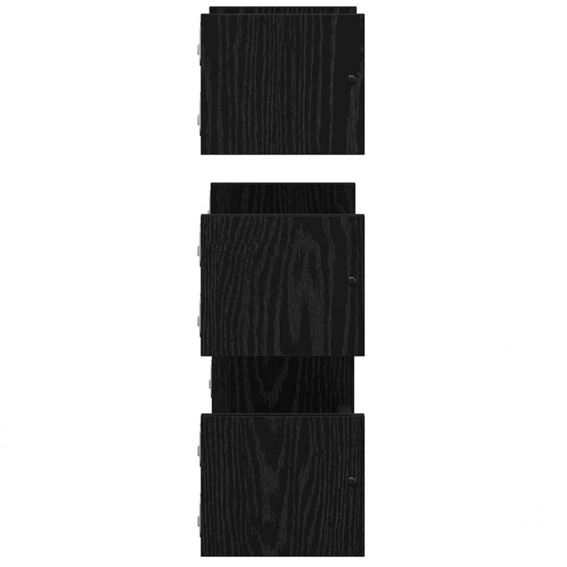 Zestaw półek ściennych z półką 3 pcs Czarny Dąb 40x16x14cm
