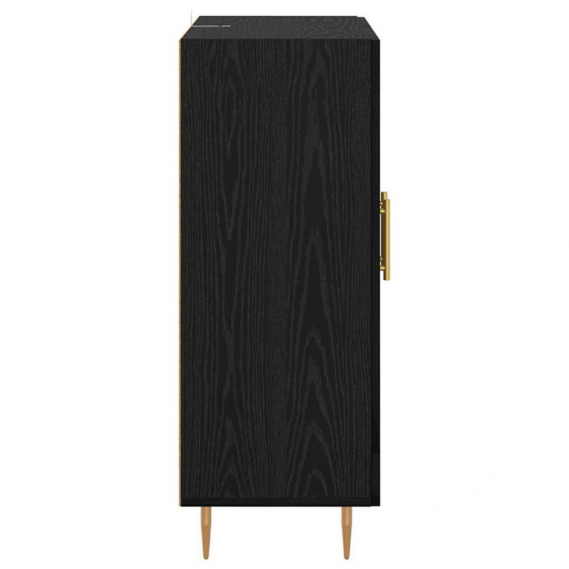 Bufet Czarny Dąb 69,5 x 34 x 90 cm Drewno inżynieryjne i żelazo