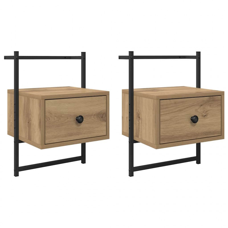 Szafka Nocna z szufladą 2 pcs Dąb rzemieślniczy 35 x 30 x 51 cm
